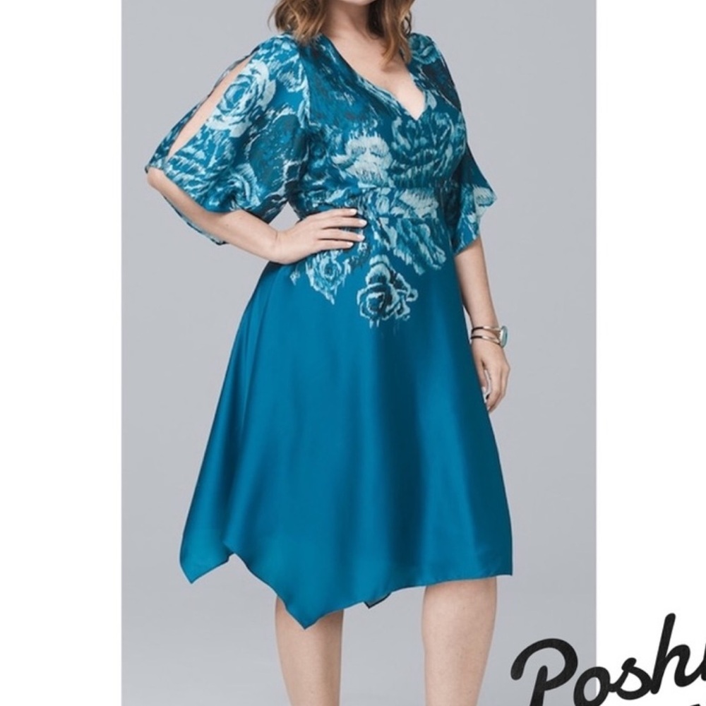 White House Black Market teal dress - Picture 1 of 10